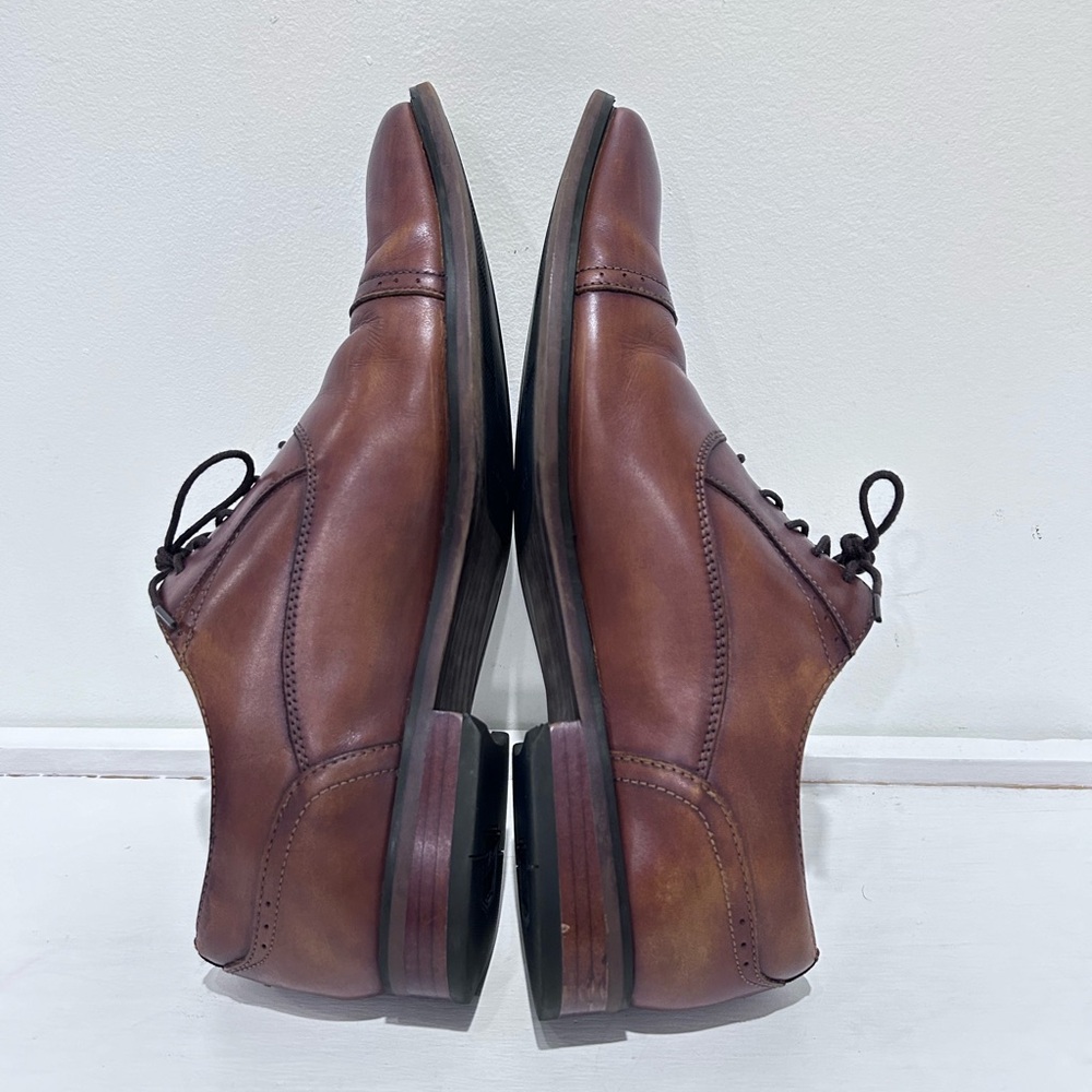 FLORSHEIM Men’s Cognac Sorrento Cap Toe Oxford Dress Shoes Size 9.5 - Picture 8 of 14